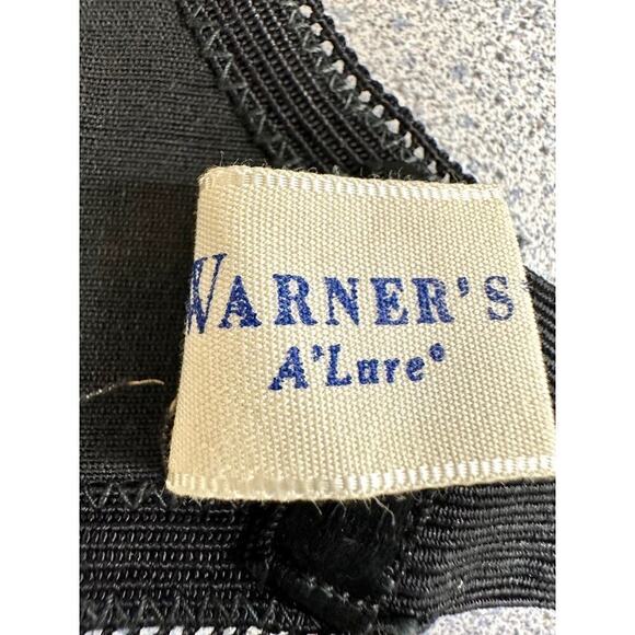 VTG 1950s Bra Warner's G-1 A'Lure Black Satin Lacy Peek-a-boo Cups Sz 38B NWOT - Picture 7 of 8